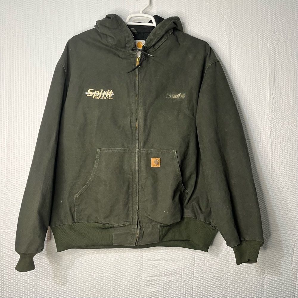 Carhartt J25 MOS Moss Green Duck Canvas Thermal Mesh Lined Work Jacket Size 3XL